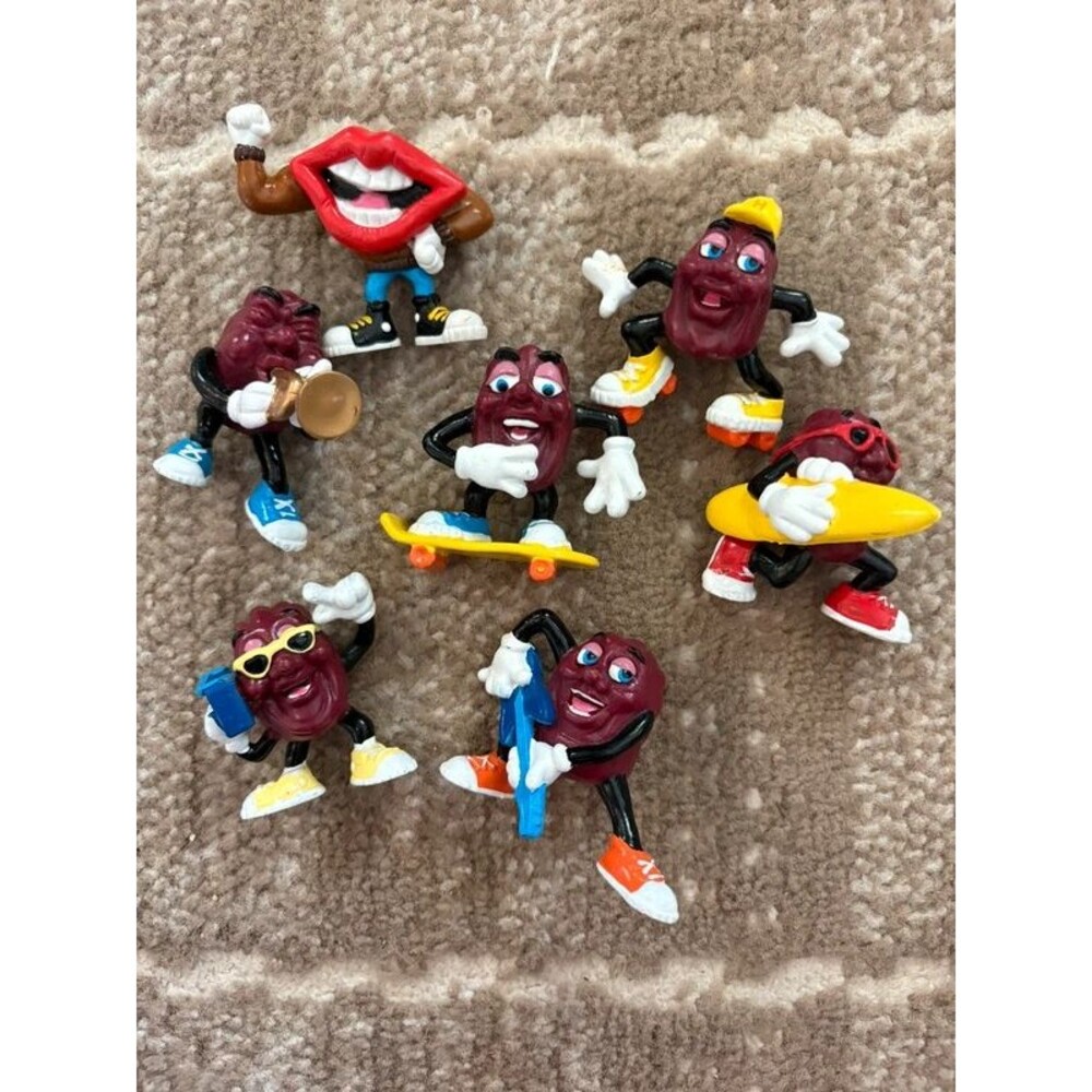 Vintage California Raisin Figures Lot of 7 1980s calrab Applause Toys